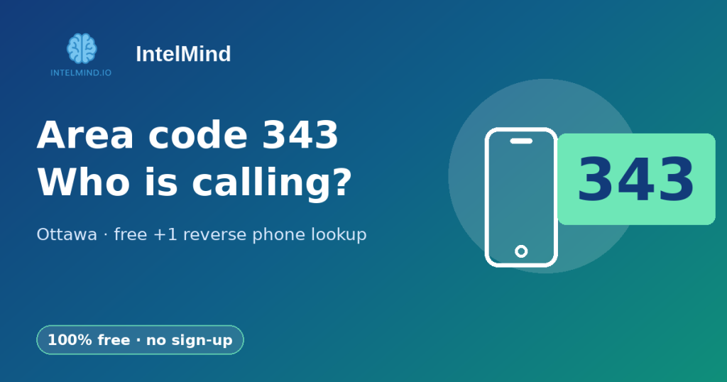 Area code 343 (Ottawa): where it is, local time and who is calling, with a free +1 343 number lookup
