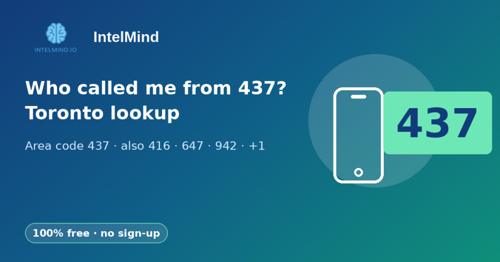 Area code 437 (Toronto): where it is, local time and who is calling, with a free +1 437 number lookup